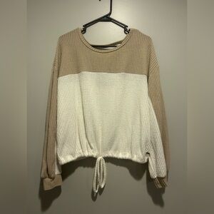 Hollister Beige Ribbed Knit Sweater